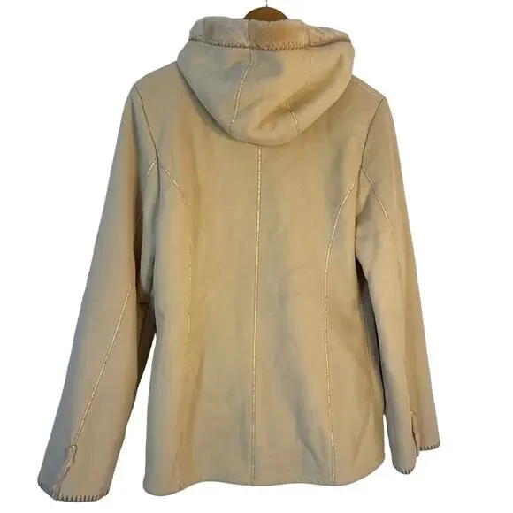 Vintage Tan Faux Fur Lined Jacket Marvin Richards M